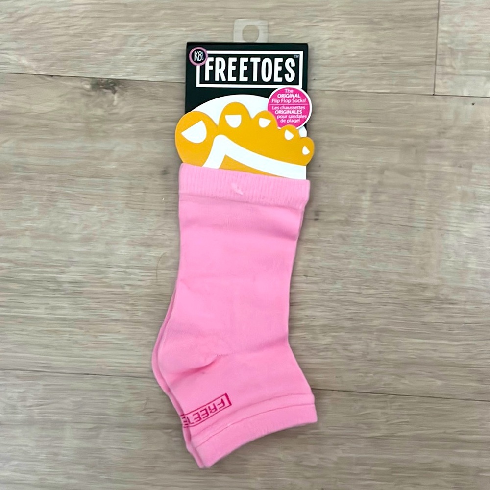 NWT FREE TOES Toeless SOCKS Flip Flop YOGA Exercise PEDICURES